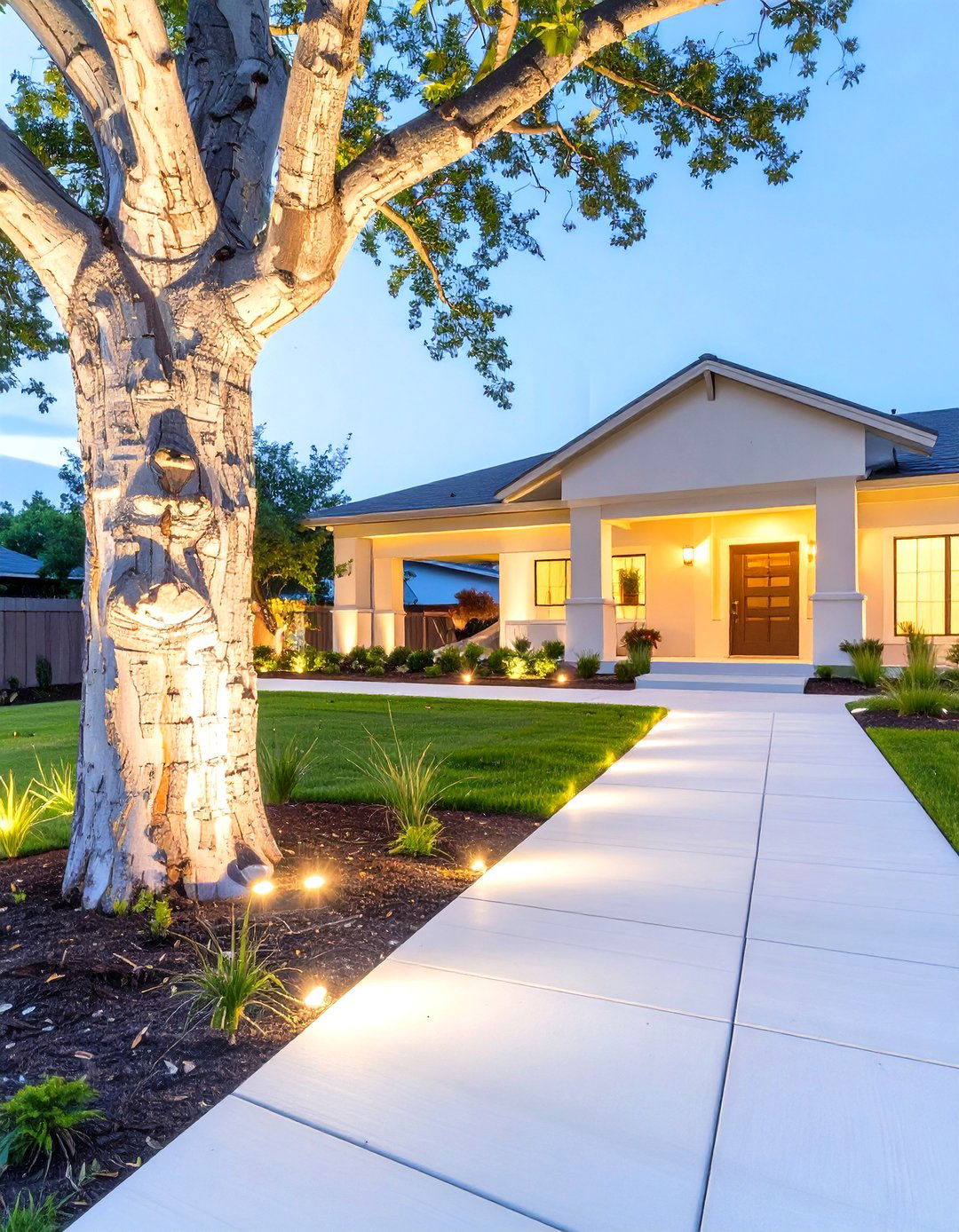 The Illuminated Nightscape - 30 front of house landscaping ideas