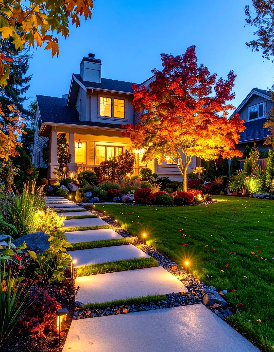 The Illuminated Nightscape Garden - 30 front house landscaping ideas