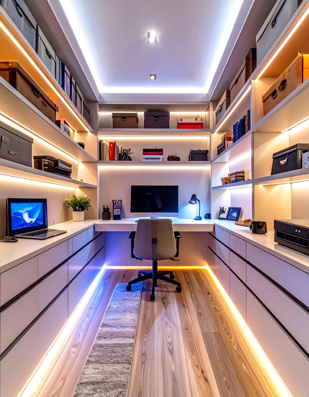 The Illuminated Nook - 30 closet office ideas