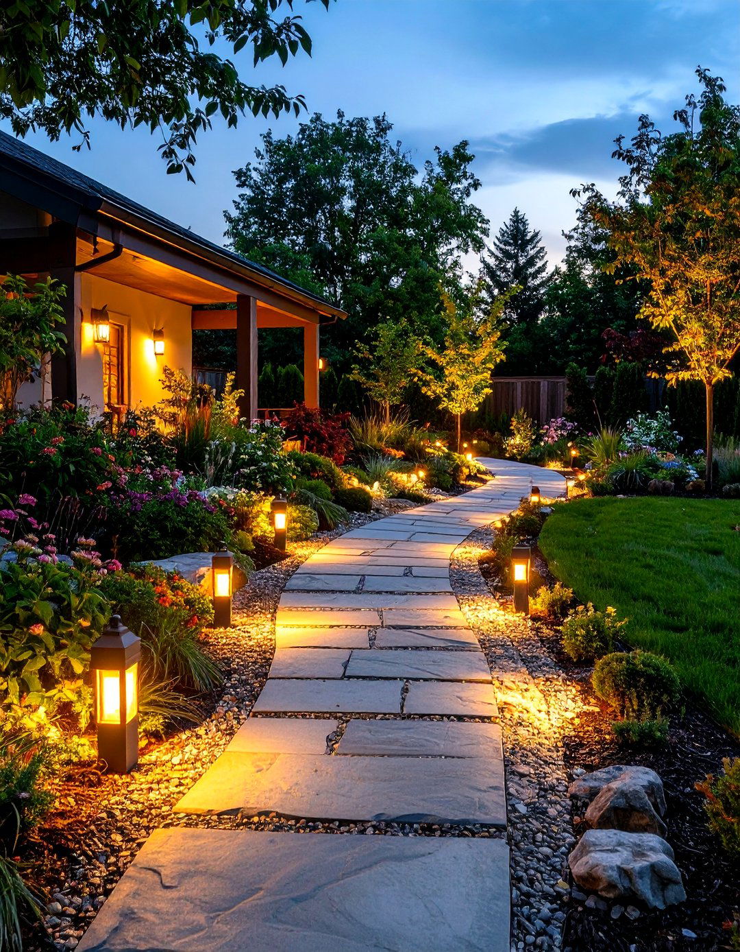 The Illuminated Pathway - 30 easy landscaping ideas