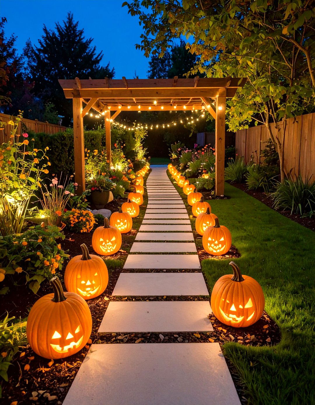 The Illuminated Pumpkin Path - 30 fall outdoor decorating ideas