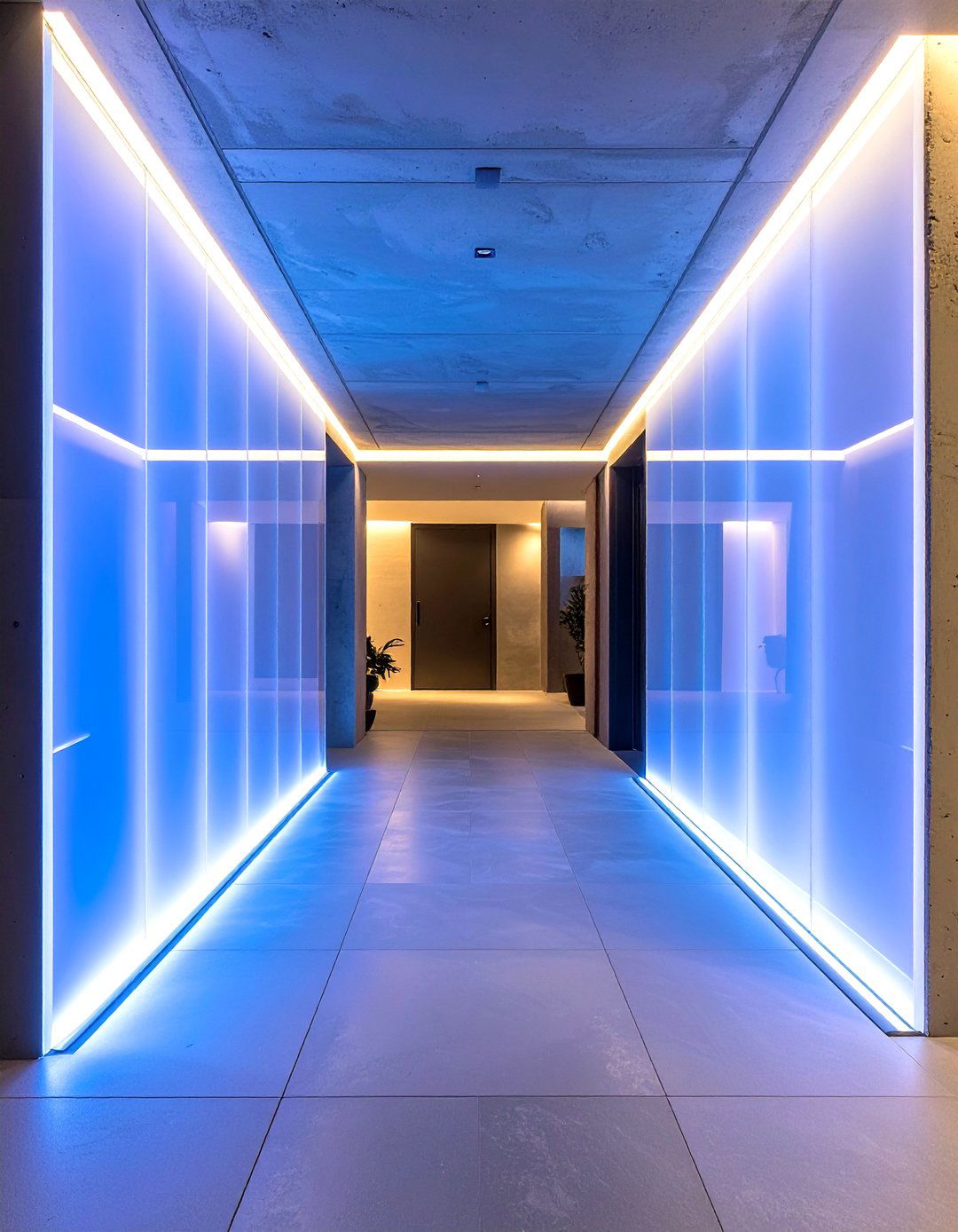 The Illuminated Resin Panel Stairwell - 30 exterior basement entrance ideas