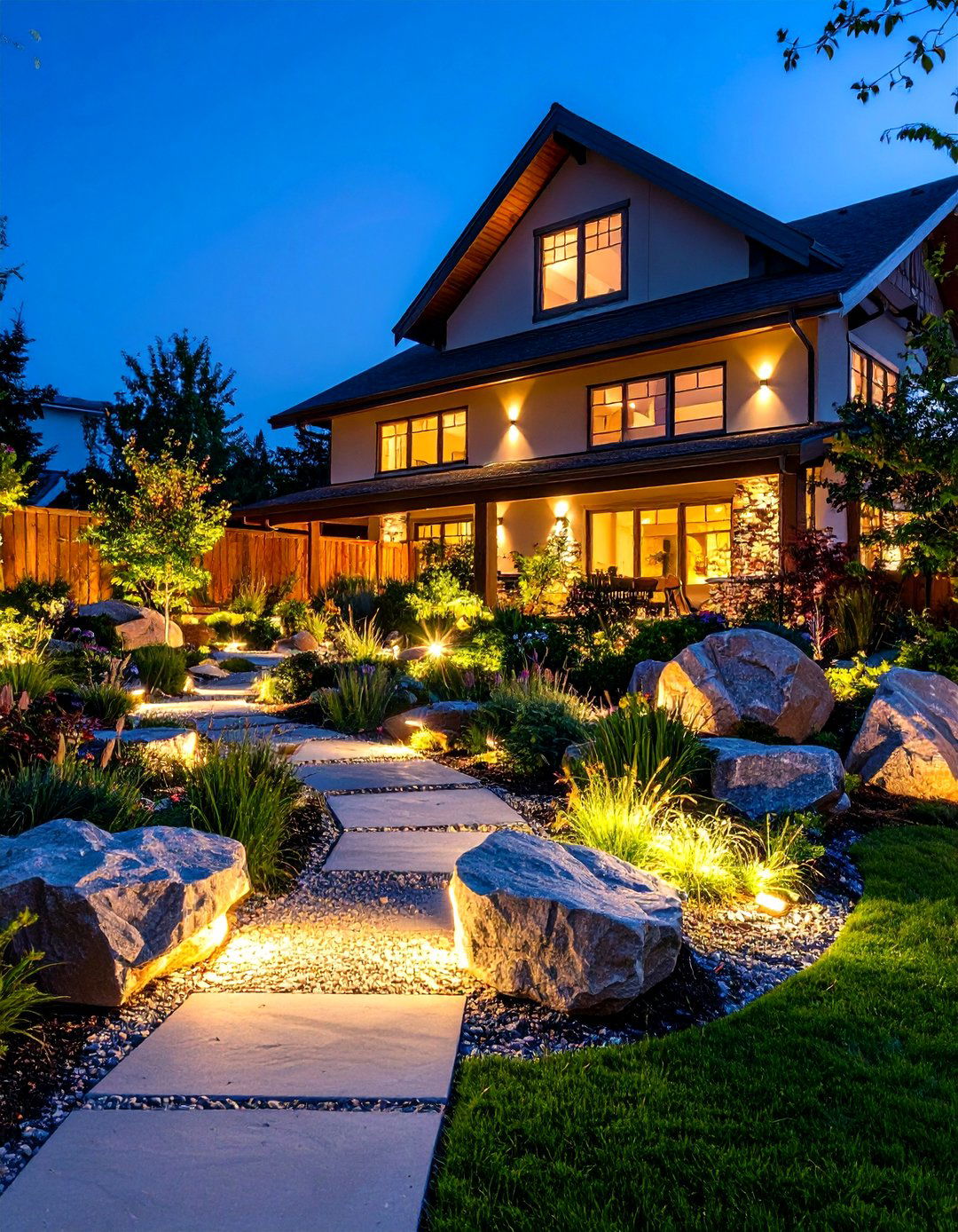 The Illuminated Rock Landscape - 30 landscaping ideas with rocks