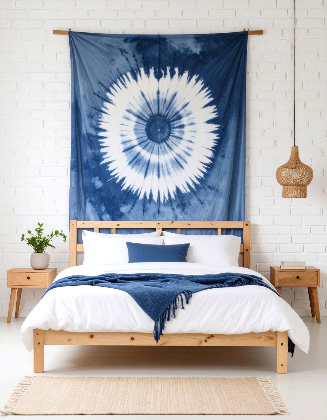 The Indigo and White Shibori Bedroom - 30 blue and white bedroom ideas