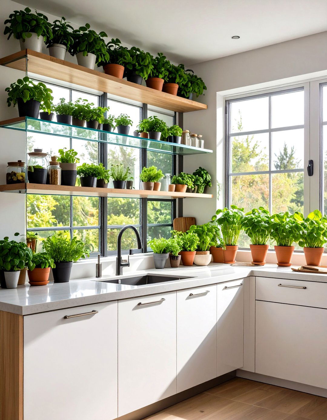 The Indoor Herb Garden Kitchen Window - 30 kitchen window ideas over sink