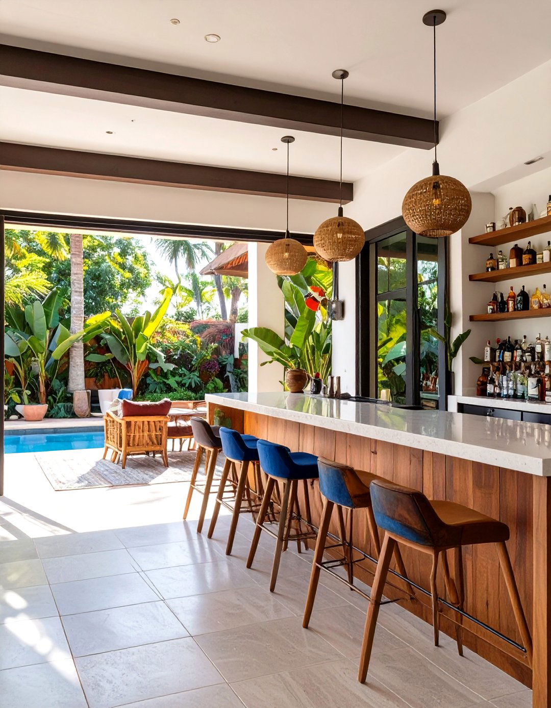 The Indoor Outdoor Bar Area - 30 modern mexican interior design ideas