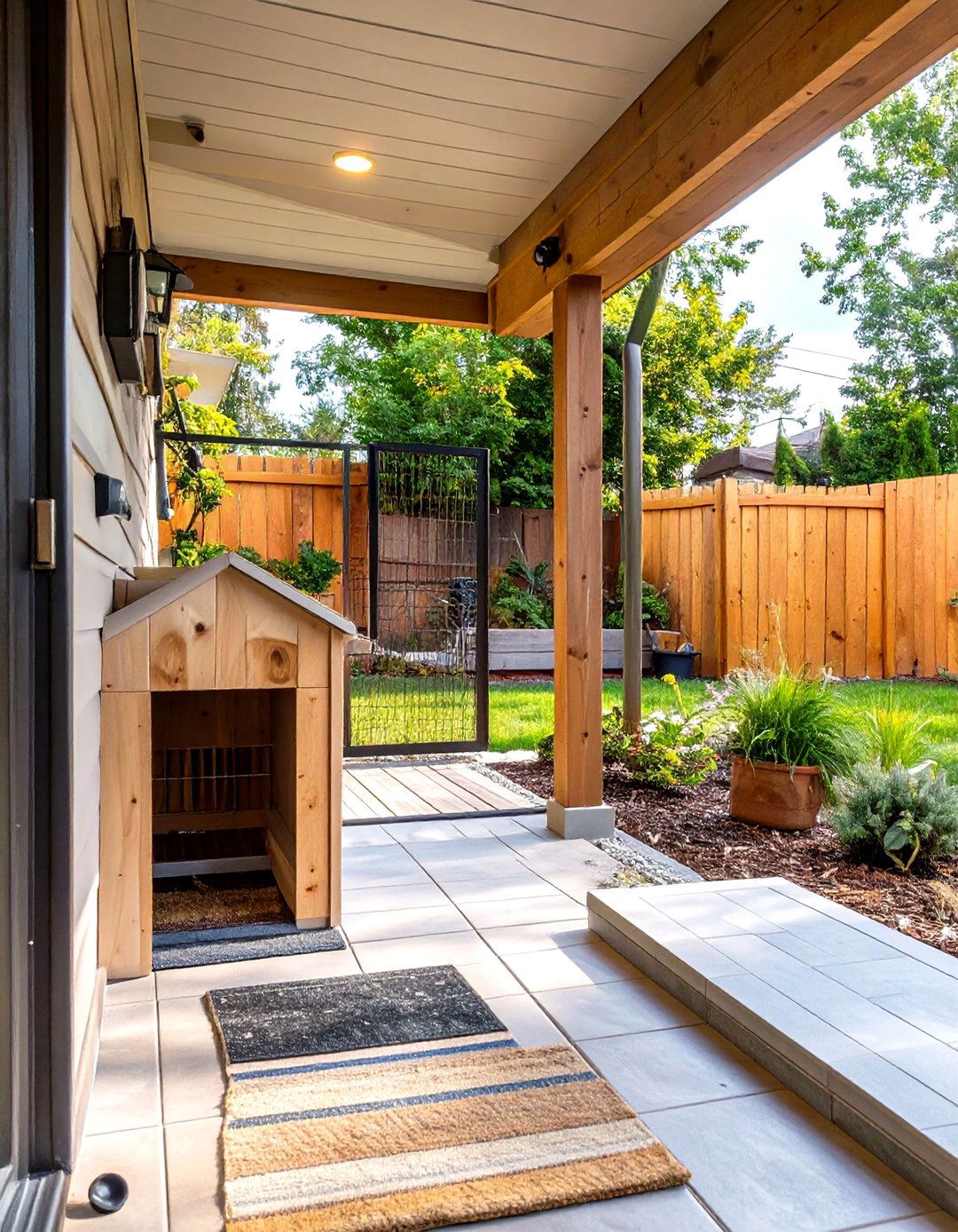 The Indoor Outdoor Connected Kennel - 30 homemade outdoor dog kennel ideas