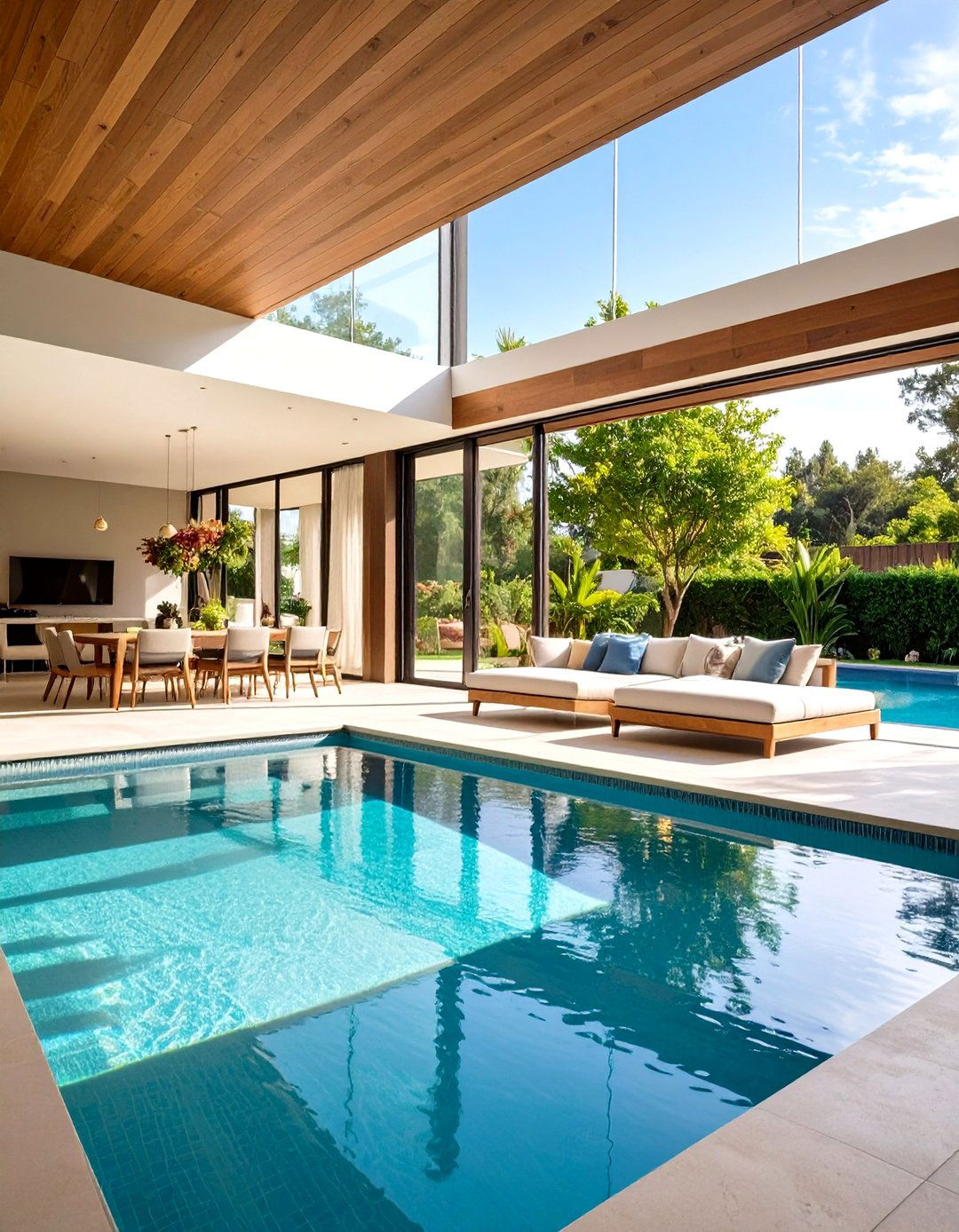 The Indoor Outdoor Connecting Pool - 30 pool ideas for backyard