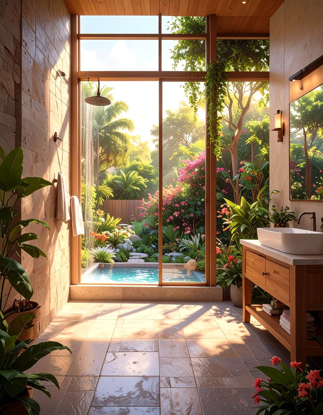 The Indoor Outdoor Master Bathroom Shower Illusion - 30 master bathroom shower ideas