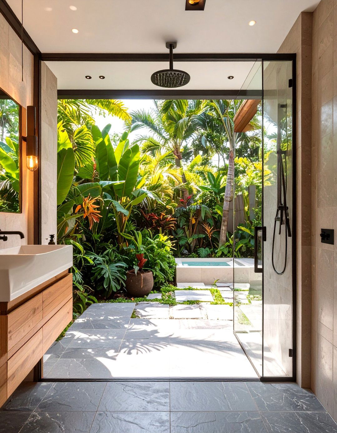 The Indoor Outdoor Shower - 30 bathroom decor ideas 2025