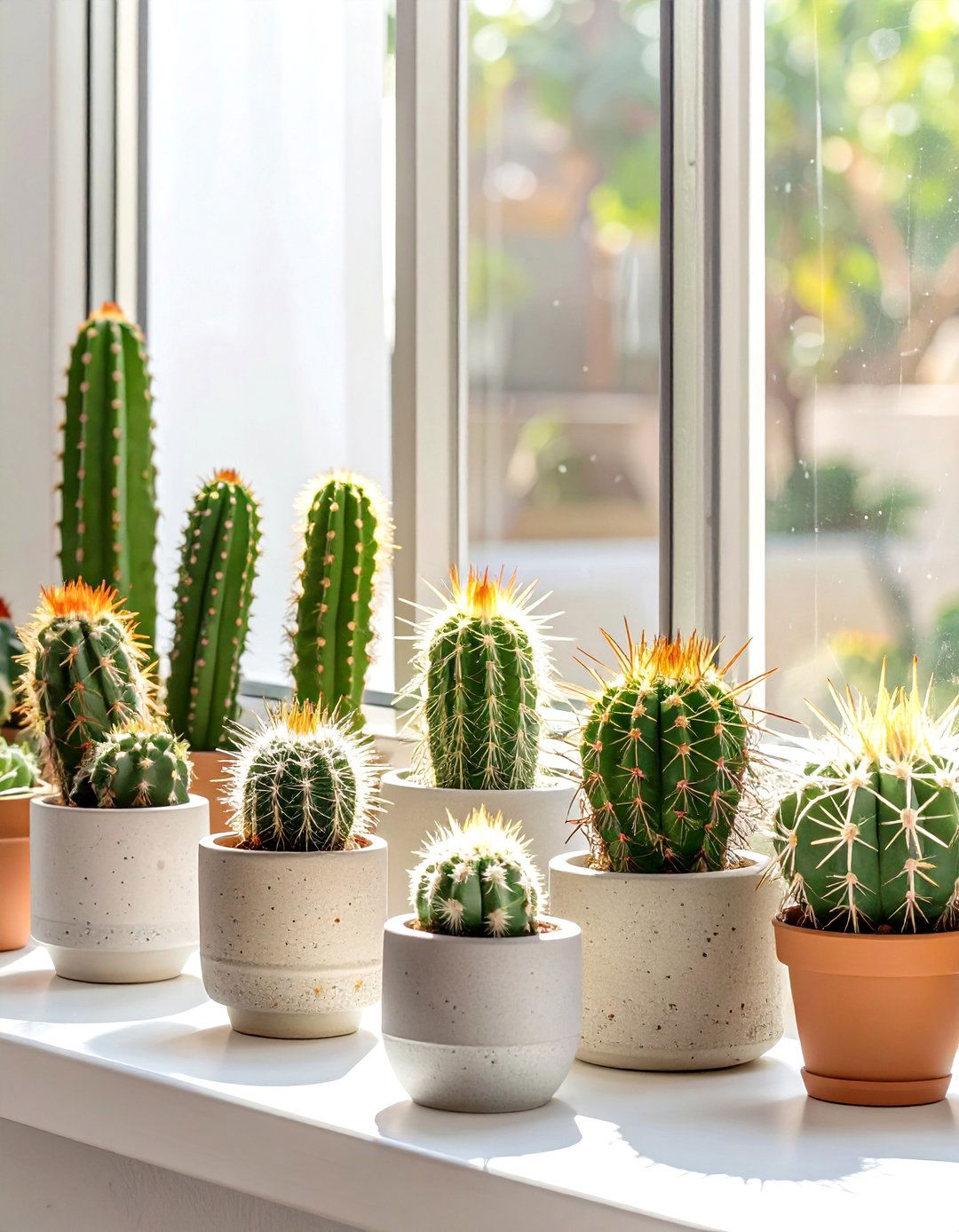 The Indoor Windowsill Cactus Garden - 30 cactus garden ideas
