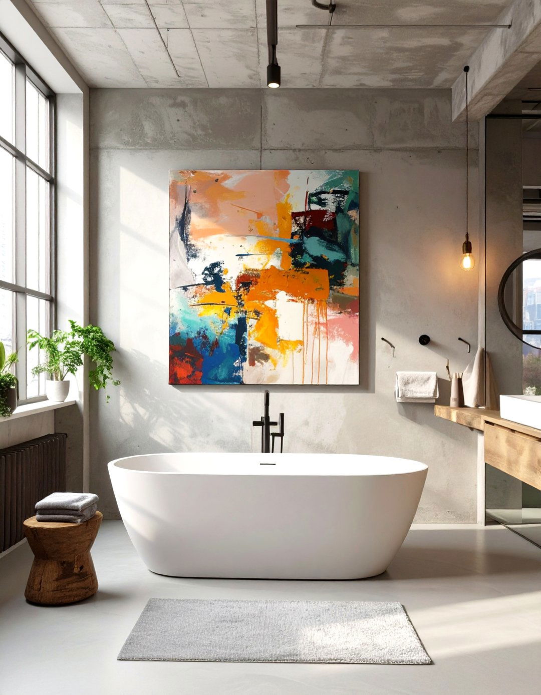 The Industrial Bathroom with Art and Decor - 30 industrial bathroom ideas