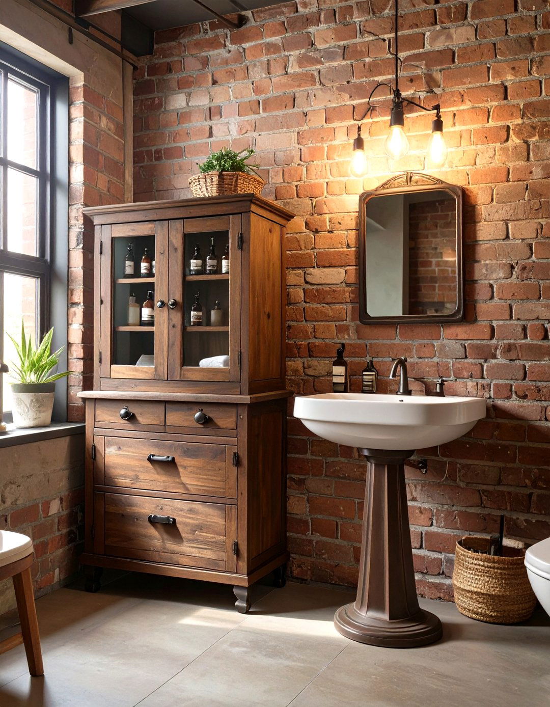 The Industrial Bathroom with Vintage Furniture - 30 industrial bathroom ideas