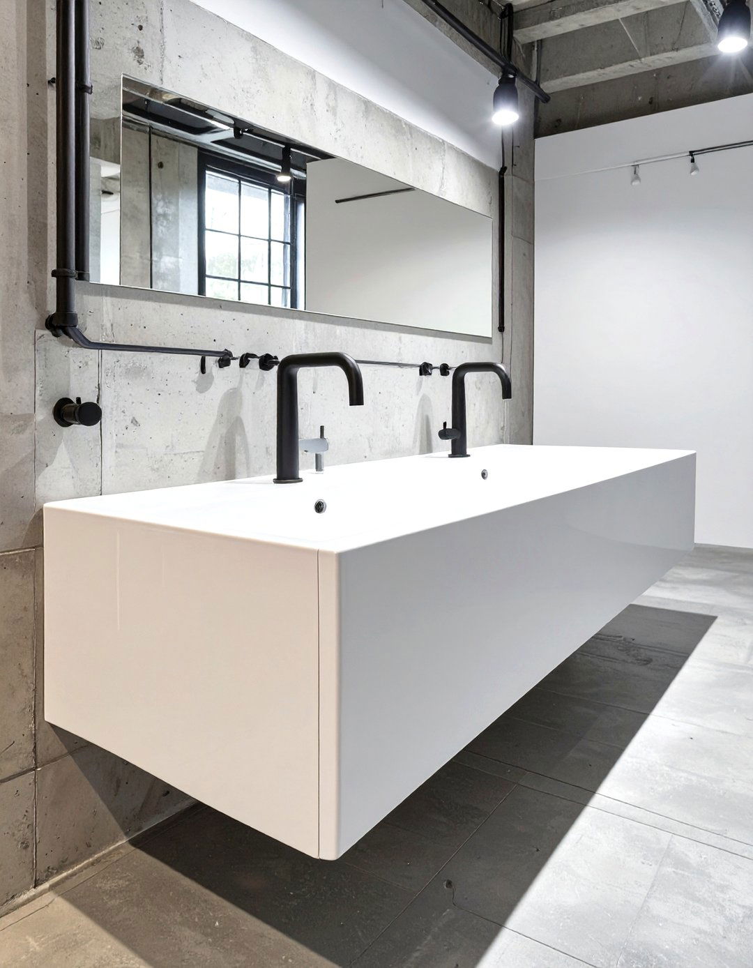 The Industrial Bathroom with a Trough Sink - 30 industrial bathroom ideas