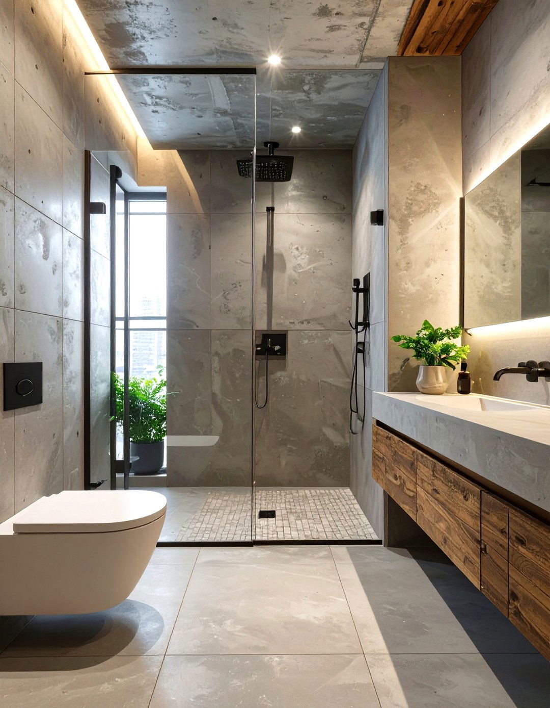 The Industrial Bathroom with a Wet Room Layout - 30 industrial bathroom ideas