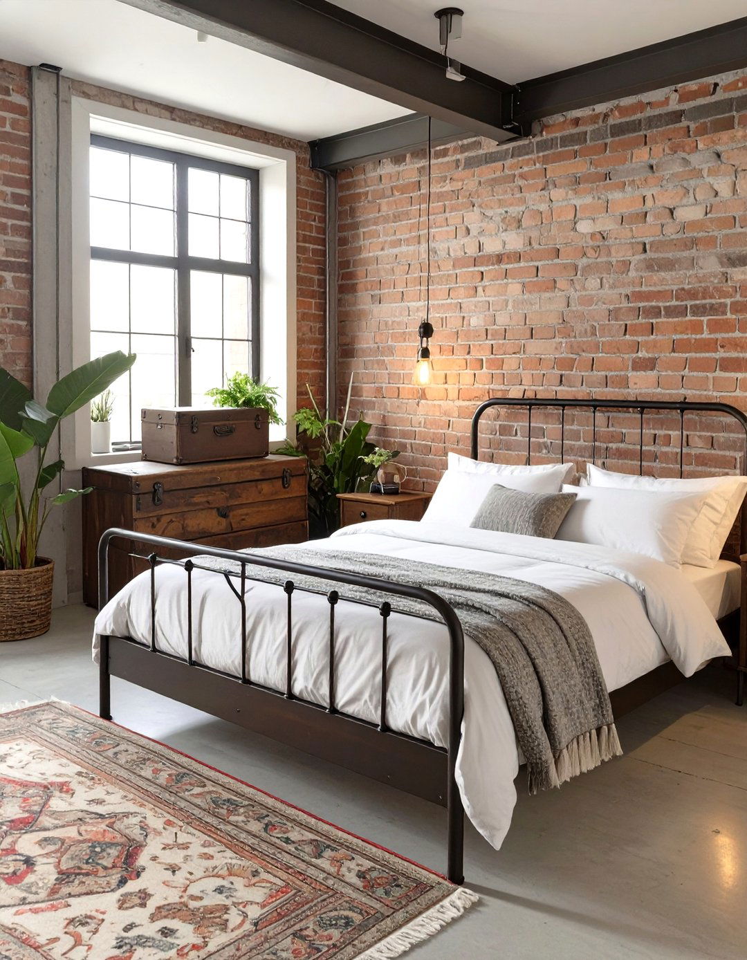 The Industrial Bedroom with Vintage Touches - 30 industrial style interior design ideas