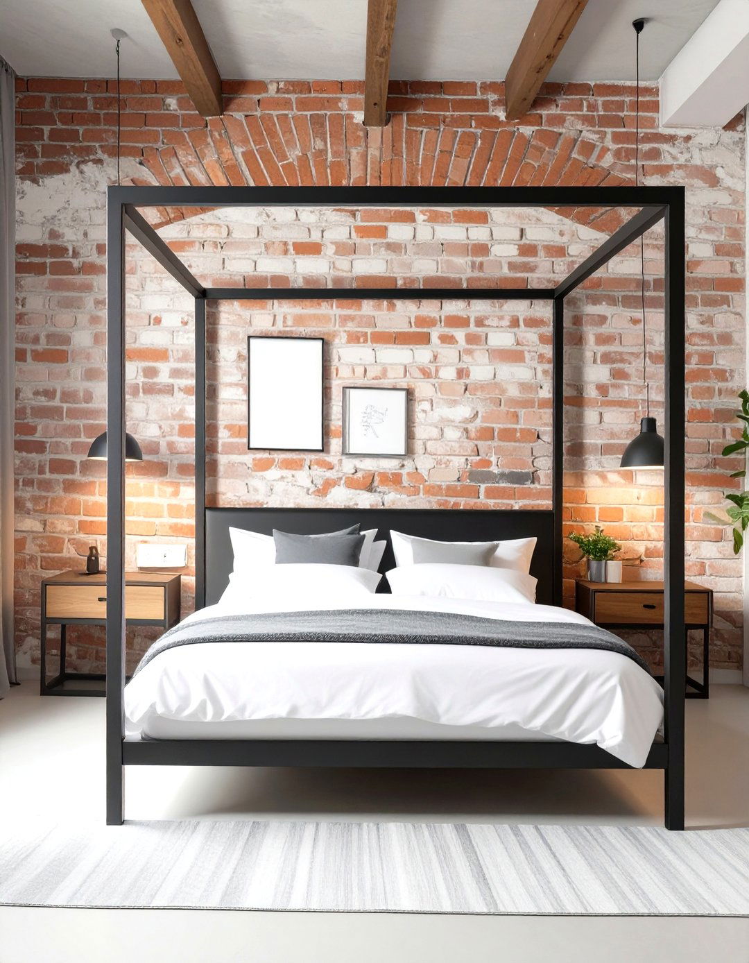 The Industrial Bedroom with a Canopy Bed - 30 industrial interior design ideas
