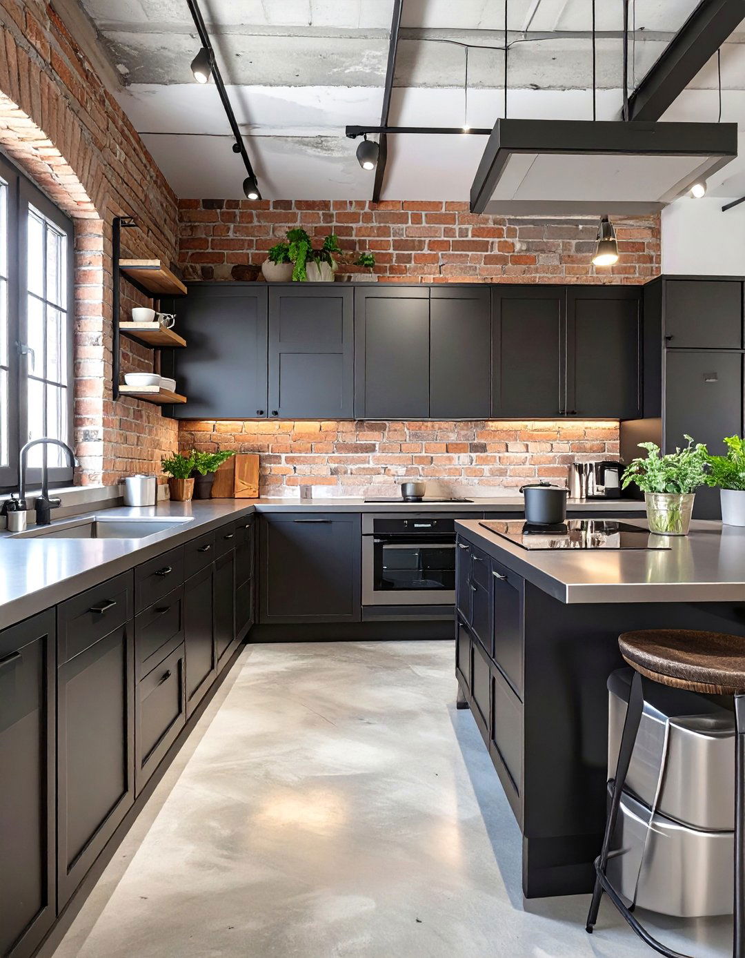 The Industrial Black Kitchen - 30 black kitchen ideas