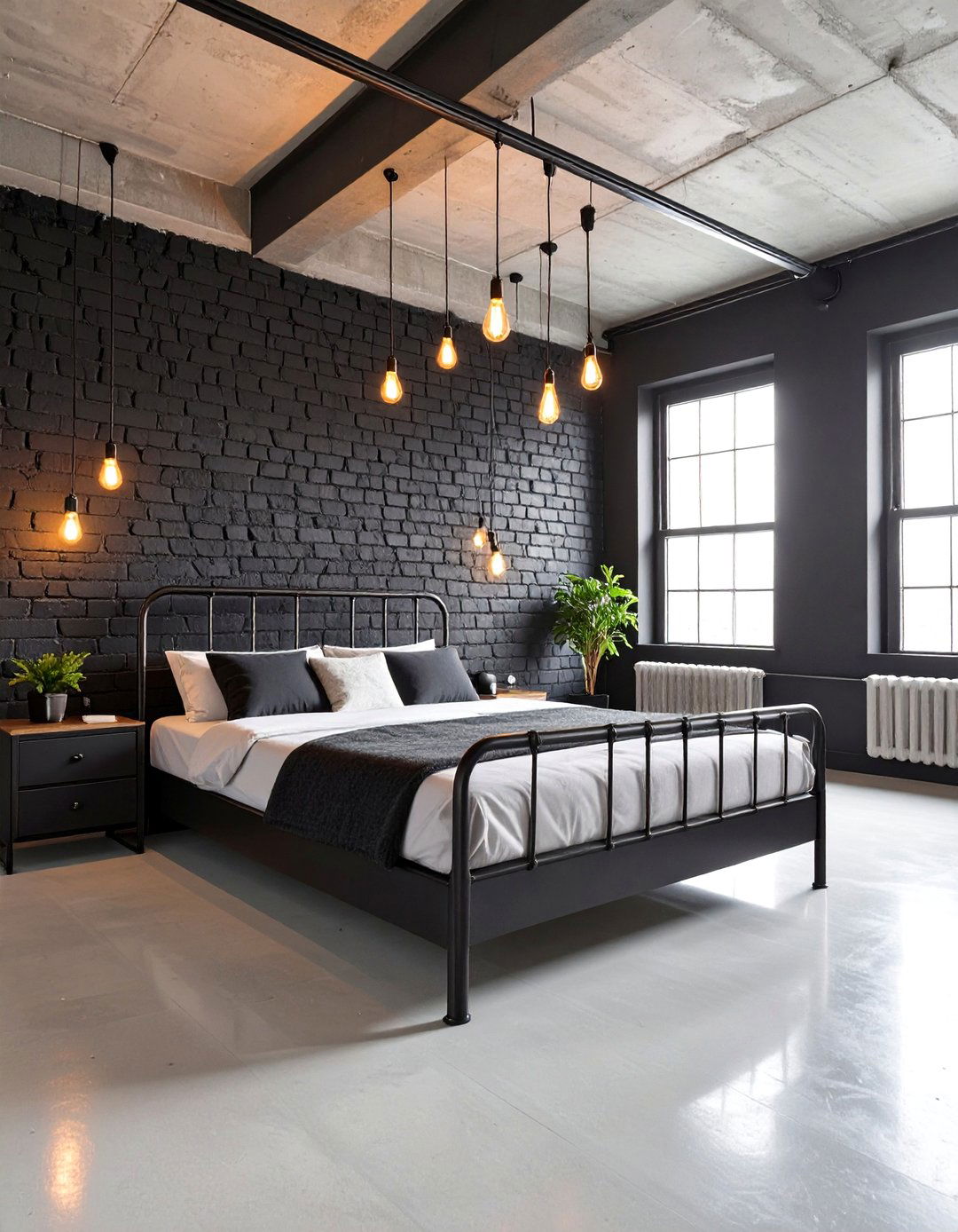 The Industrial Black and White Bedroom Loft - 30 black and white bedroom ideas