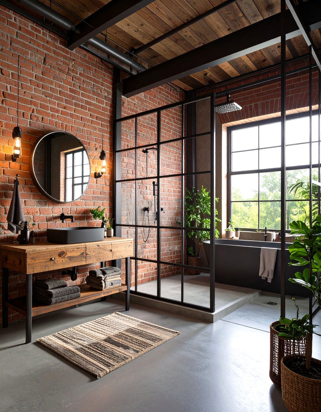 The Industrial Chic Bathroom with Crittall Shower - 30 limited space small bathroom designs with shower