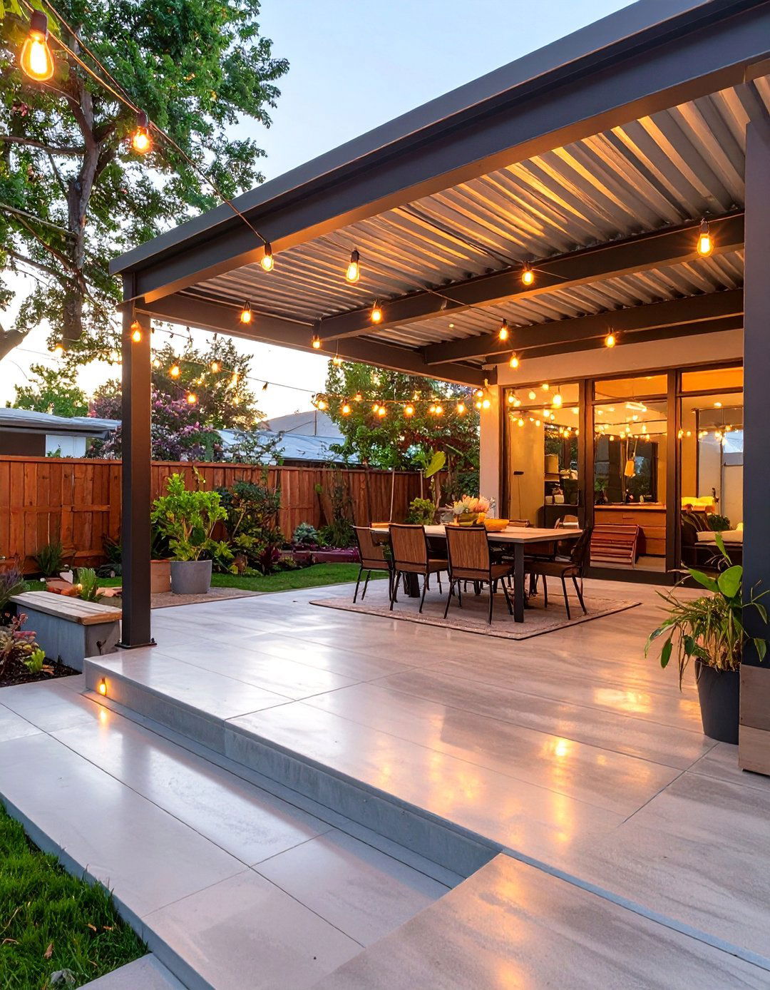 The Industrial Chic Canopy - 30 deck ideas with roof