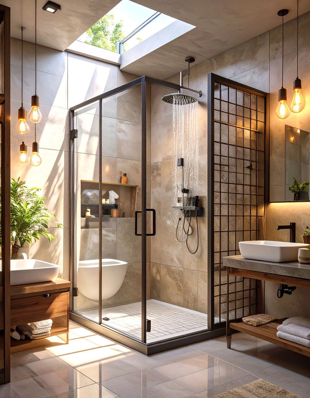 The Industrial Chic Concrete Shower - 30 master shower ideas