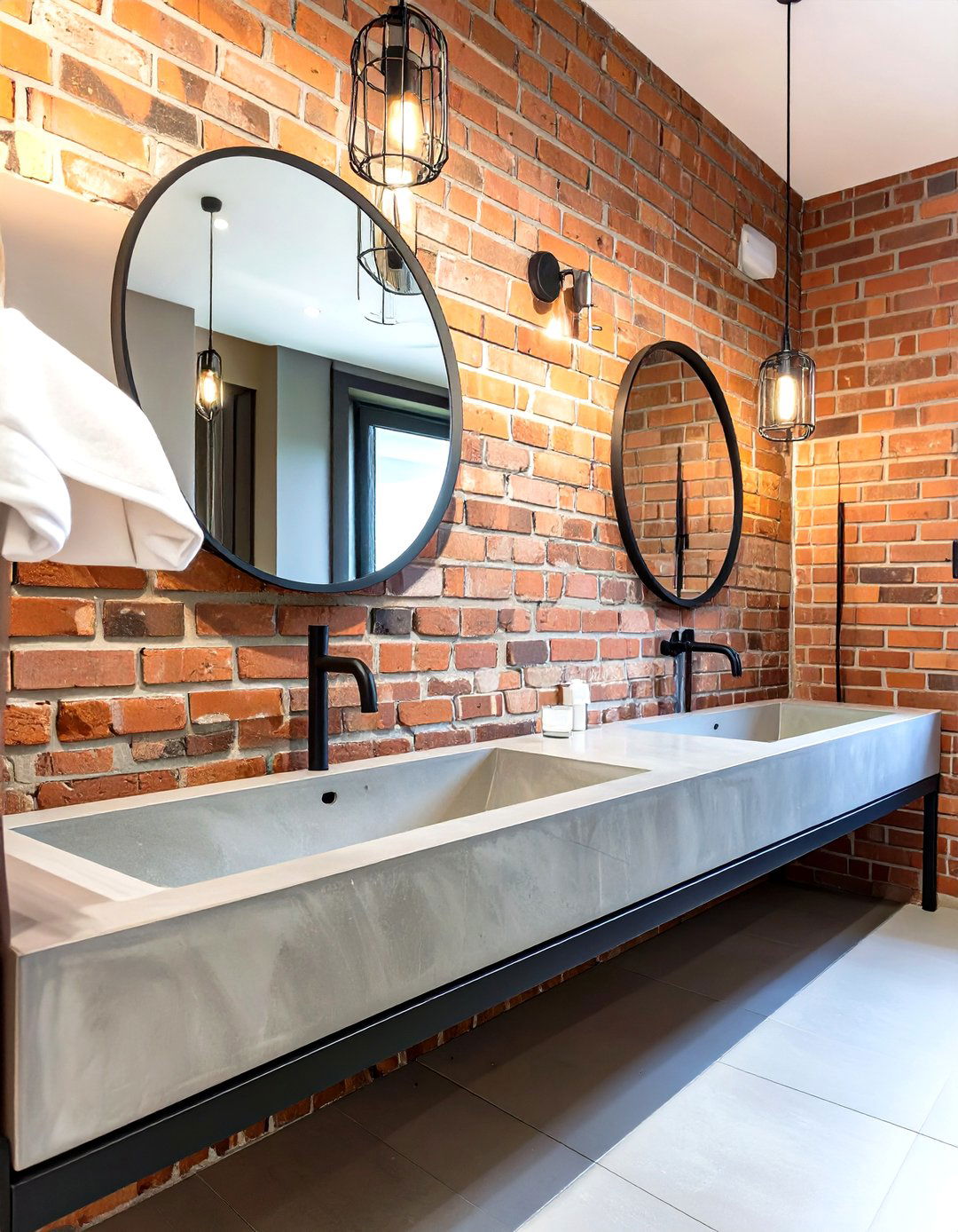 The Industrial Chic Concrete Trough Bathroom - 30 double sink bathroom ideas