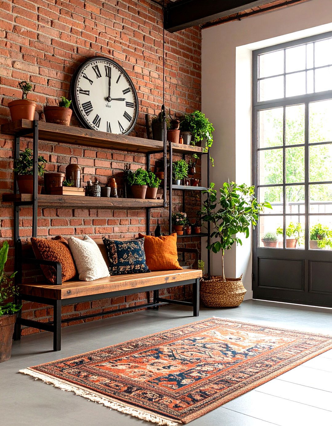 The Industrial Chic Entryway with Exposed Brick - 30 entryway wall decor ideas