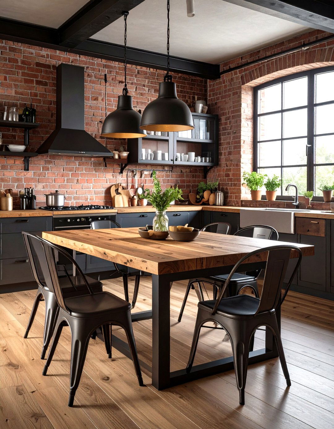 The Industrial Chic Kitchen Dining Table - 30 eat in kitchen ideas