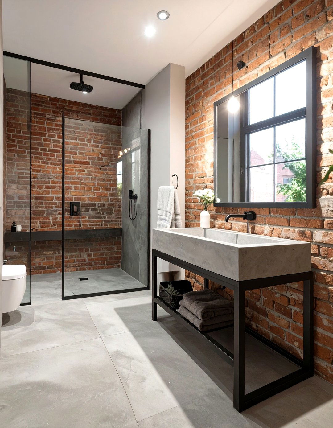 The Industrial Chic Master Bathroom - 30 luxury modern luxury master bathroom ideas