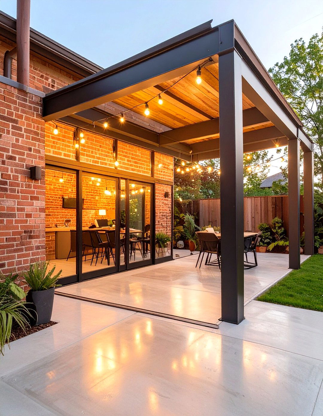 The Industrial Chic Outdoor Room - 30 covered patio extension ideas