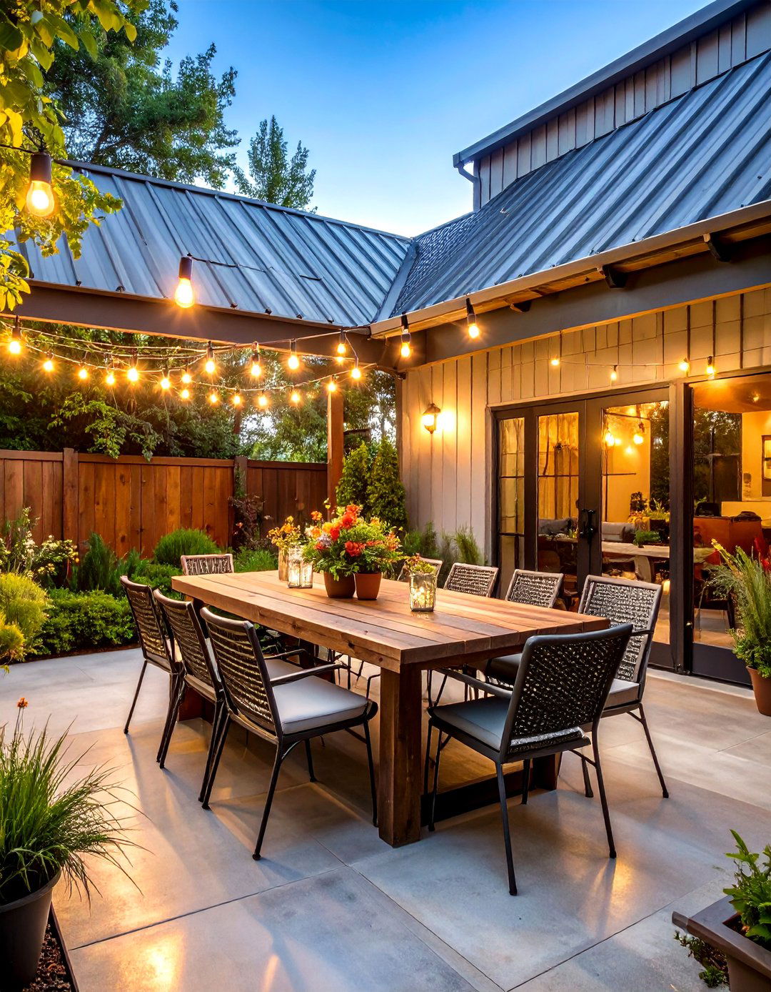 The Industrial Chic Patio - 30 backyard covered patio ideas