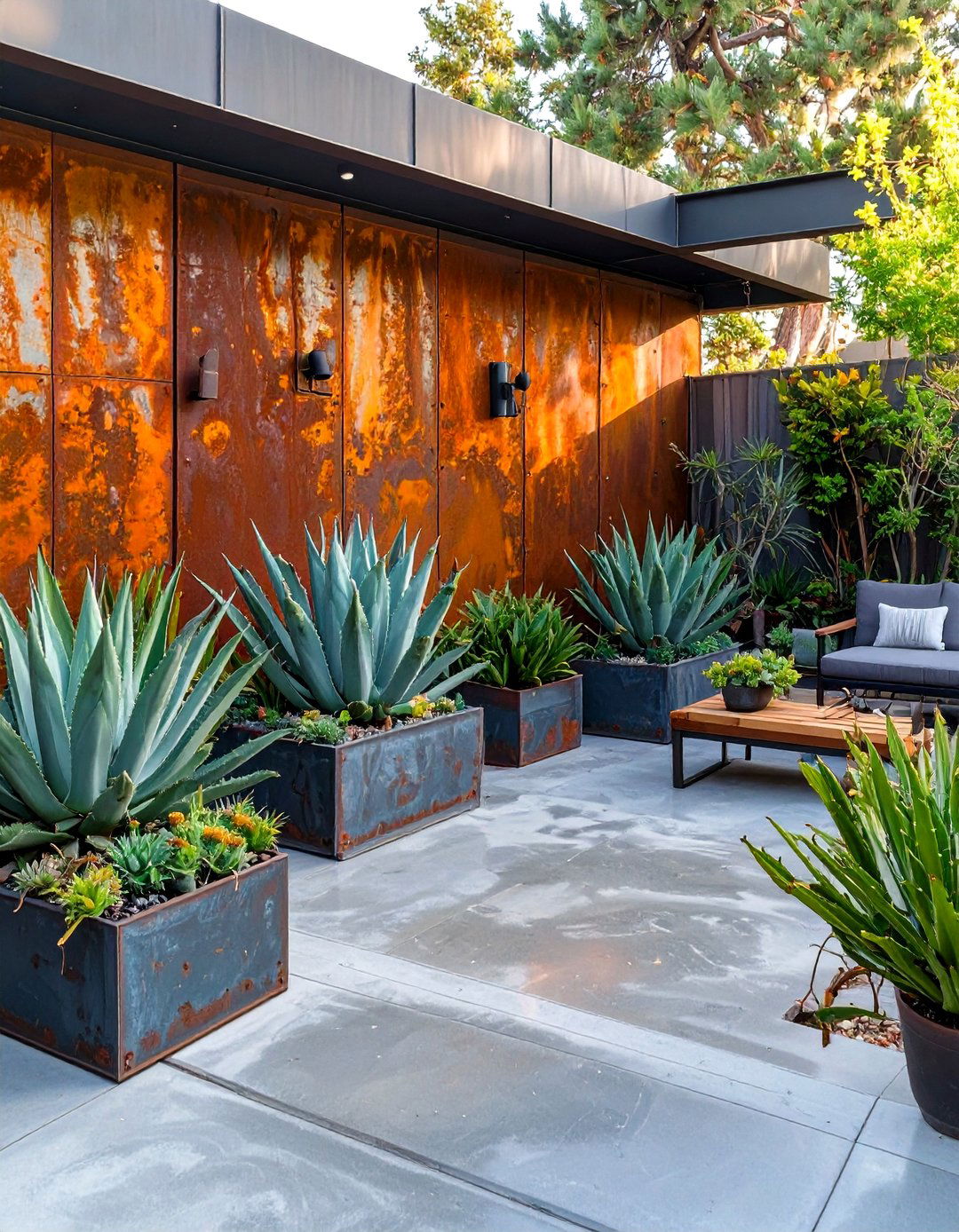 The Industrial Chic Patio Garden - 30 modern small garden ideas