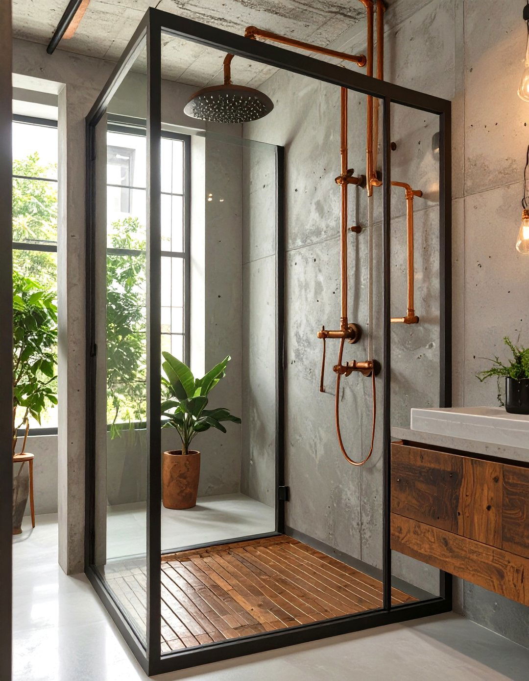 The Industrial Chic Shower - 30 modern shower ideas