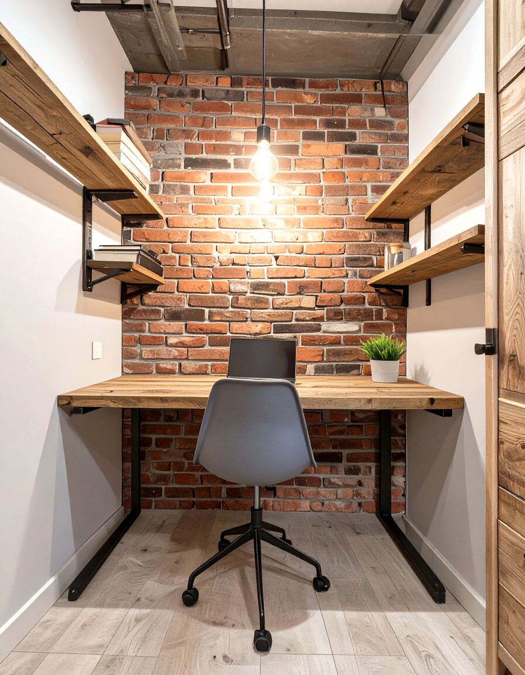 The Industrial Chic Workstation - 30 closet desk ideas