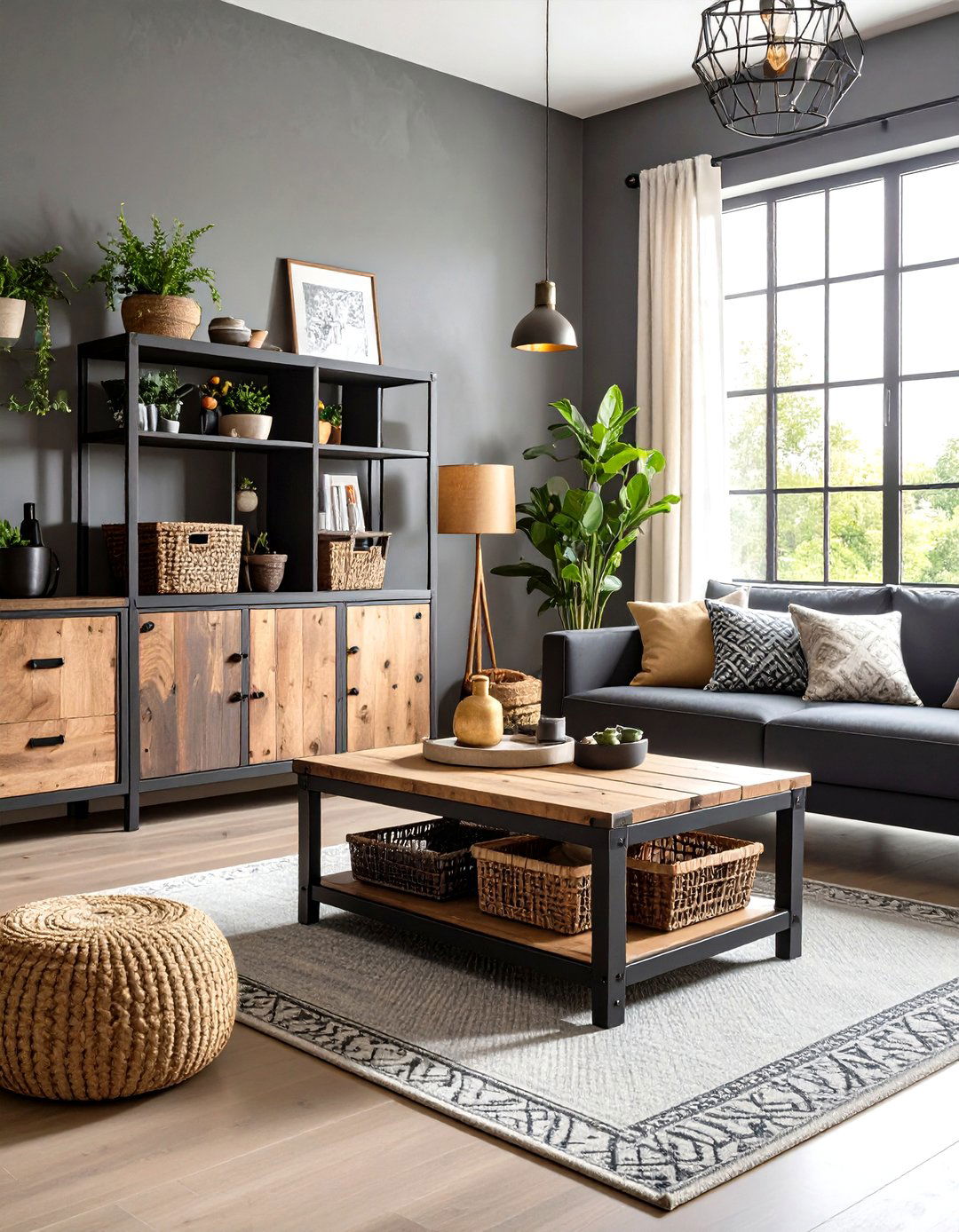 The Industrial Coffee Table with Drawers - 30 living room toy storage ideas