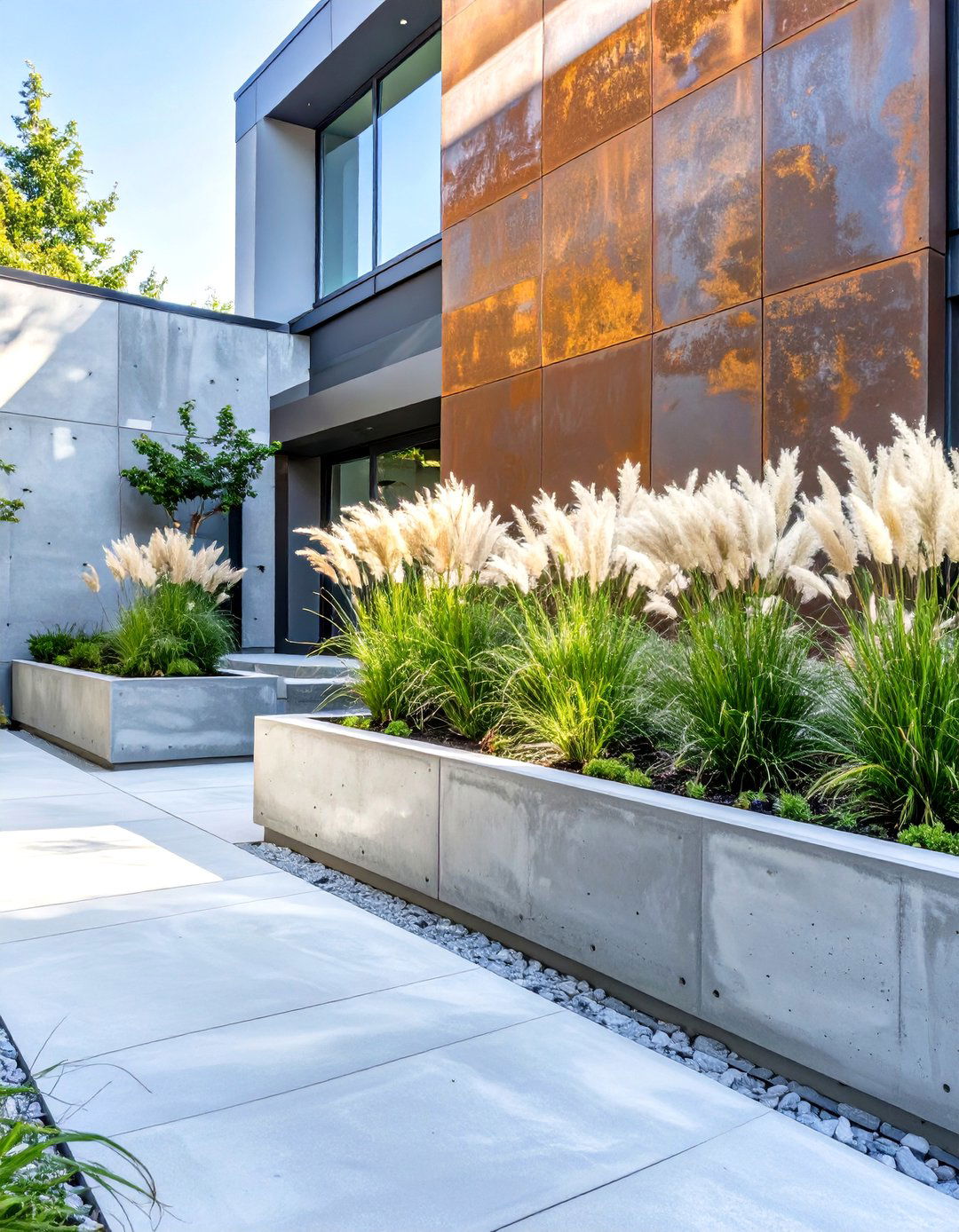 The Industrial Concrete Courtyard - 30 modern landscape design ideas