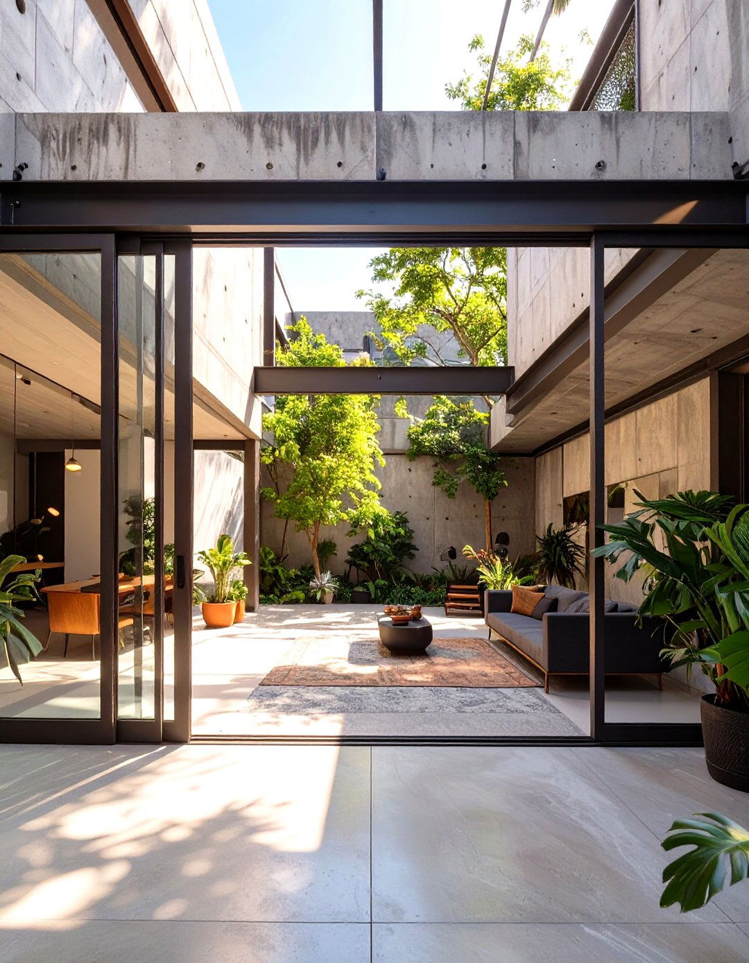 The Industrial Courtyard House - 30 industrial house design ideas