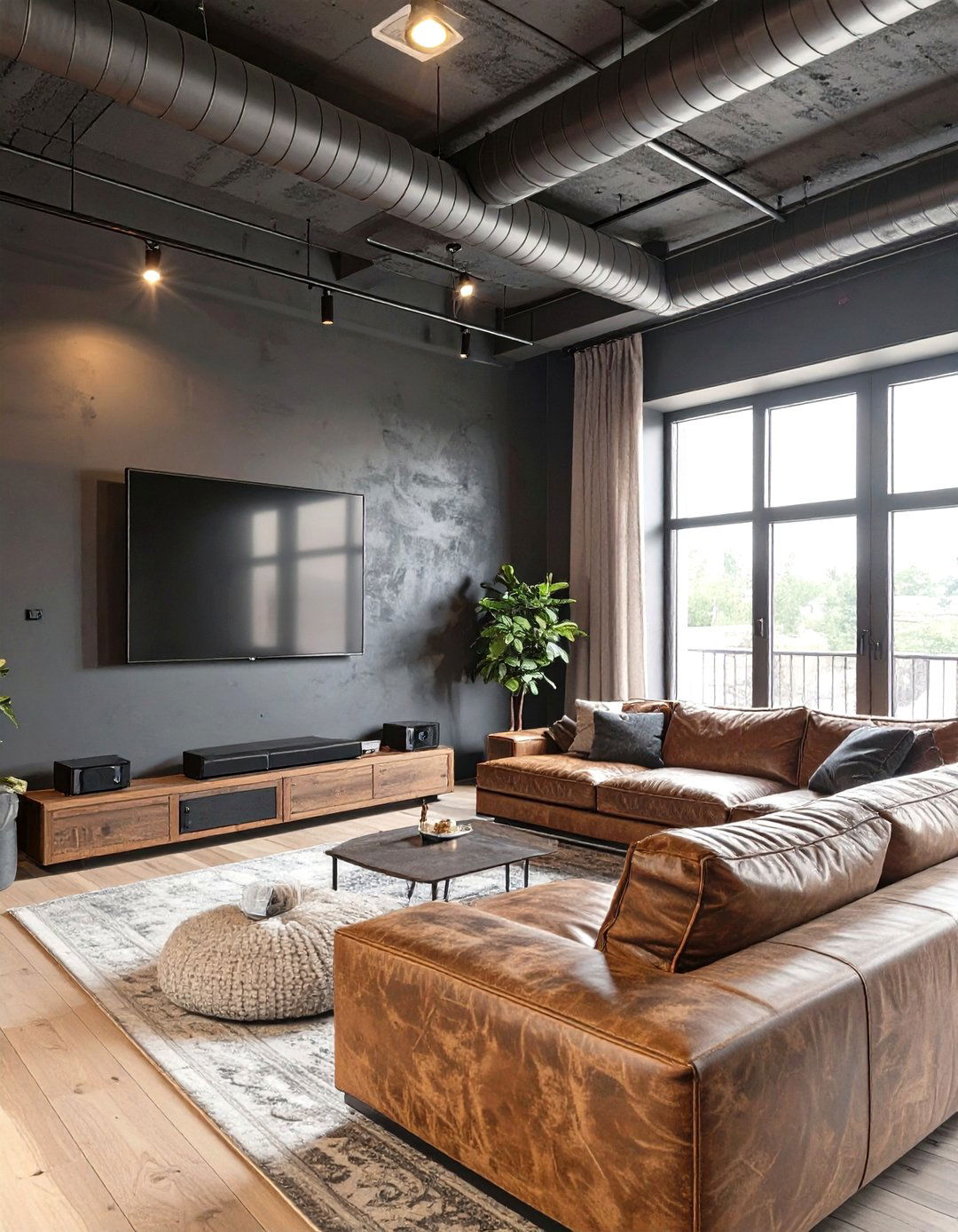 The Industrial Entertainment and Media Room - 30 industrial interior design ideas
