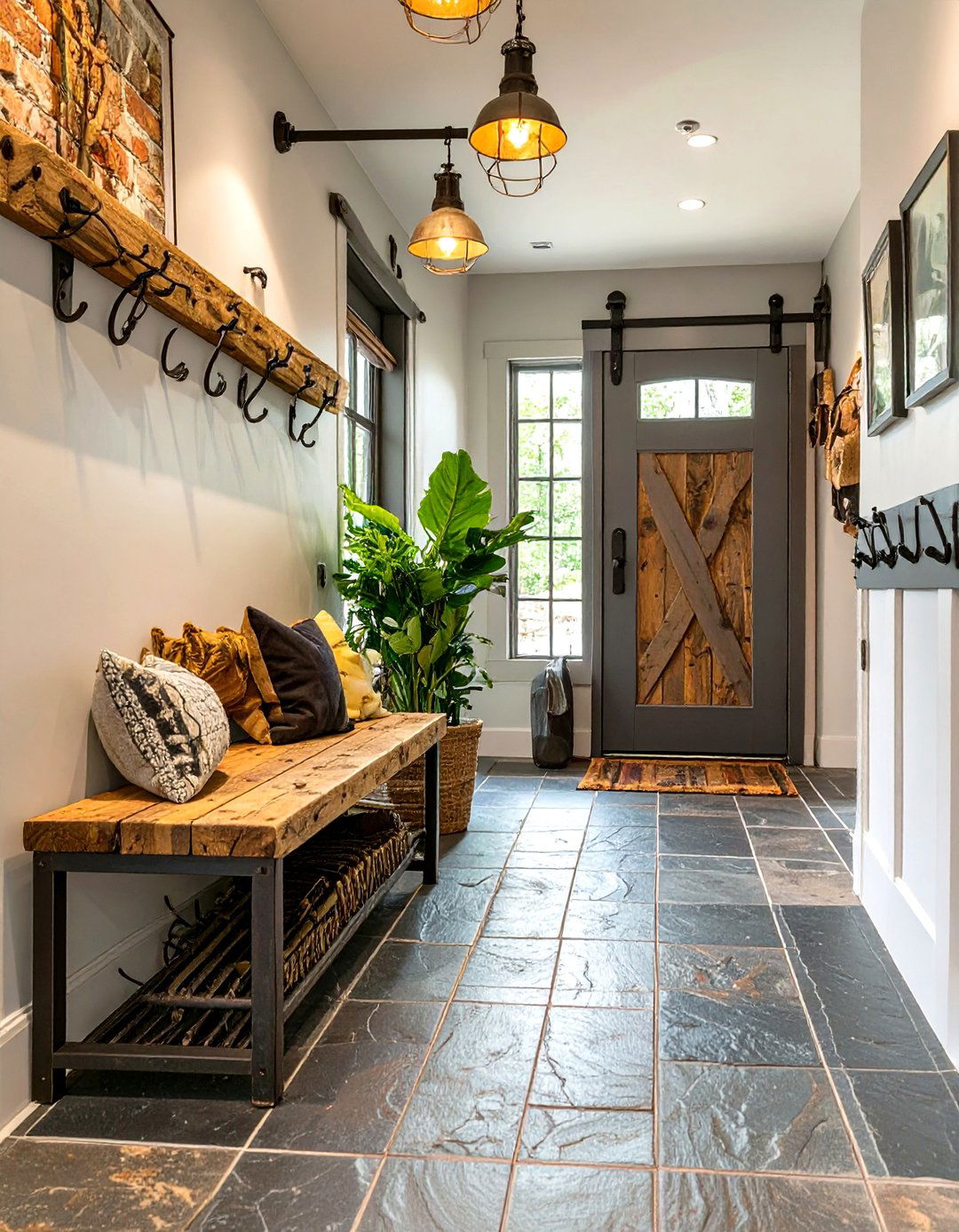 The Industrial Entryway with Practical Storage - 30 industrial home design ideas