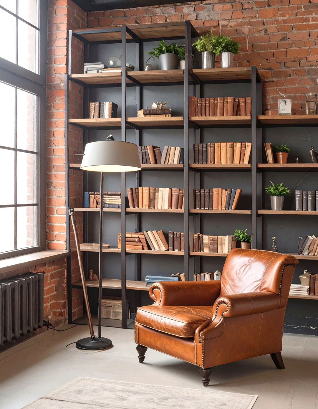 The Industrial Era Library and Reading Nook - 30 modern industrial interior design ideas