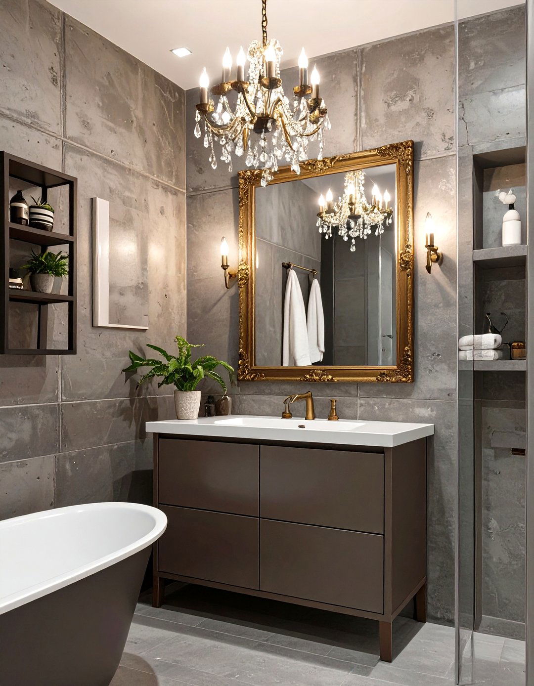The Industrial Glam Bathroom - 30 industrial bathroom ideas
