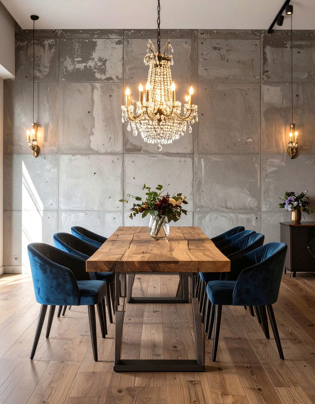 The Industrial Glam Dining Room - 30 dark interior design ideas