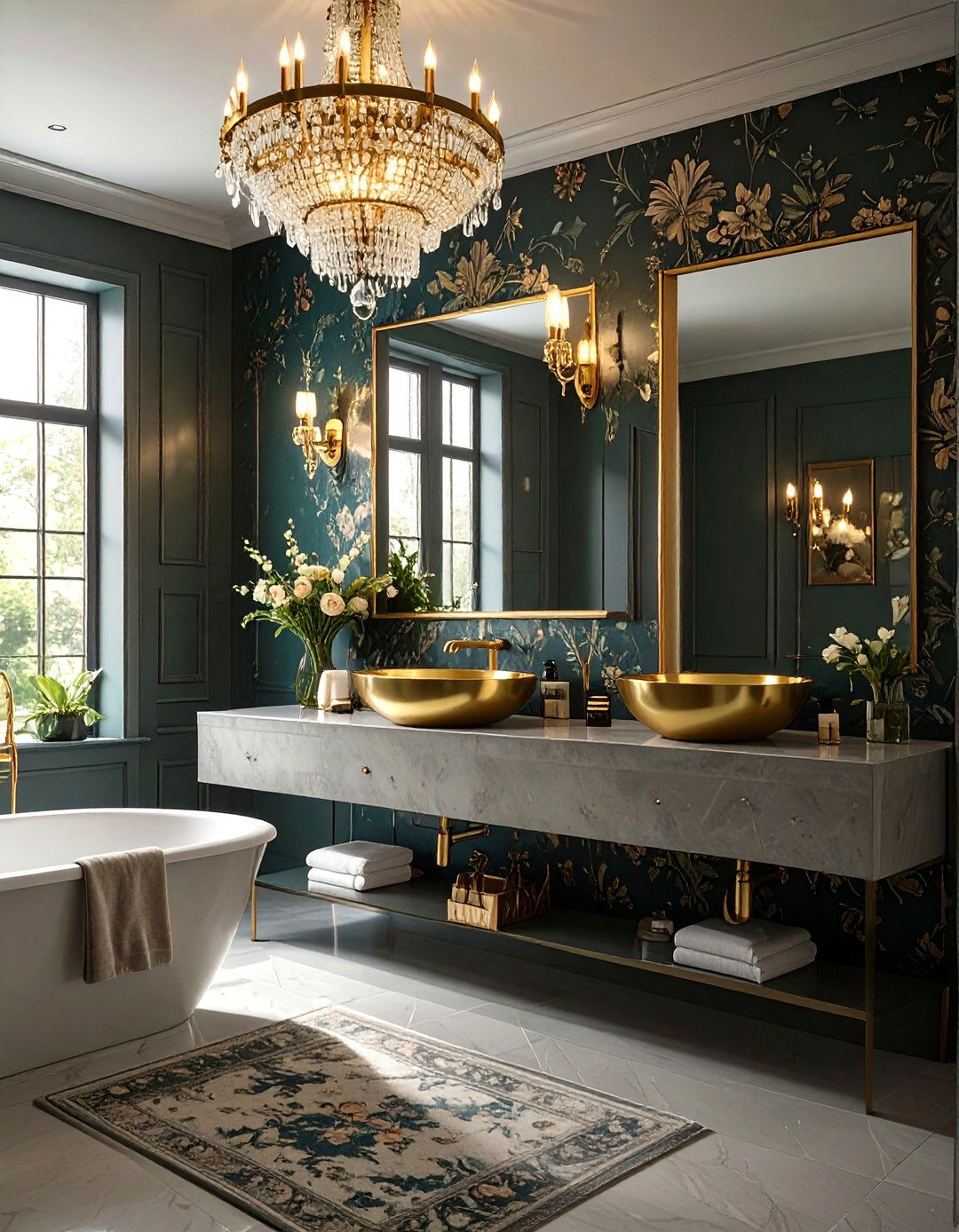 The Industrial Glam Powder Room - 30 modern industrial interior design ideas