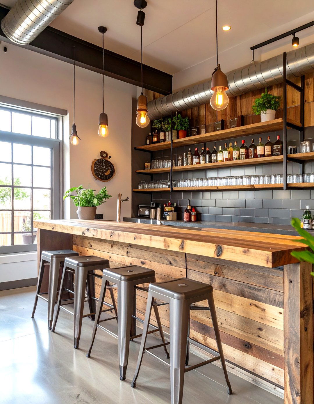The Industrial Home Bar Area - 30 industrial home design ideas