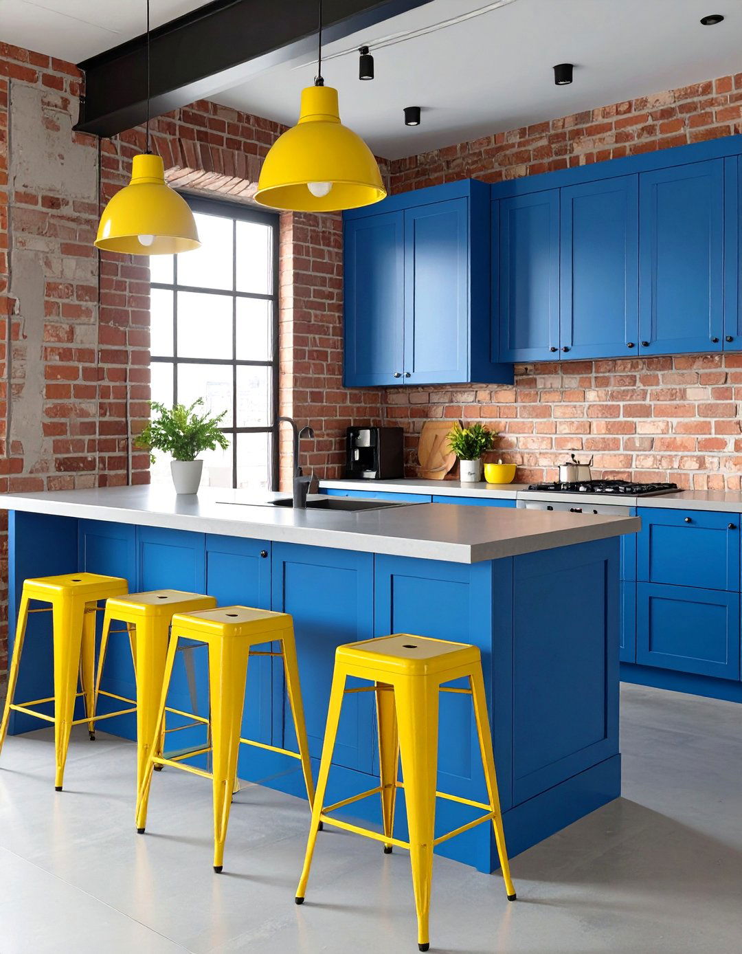 The Industrial Kitchen with a Pop of Color - 30 industrial kitchen design ideas