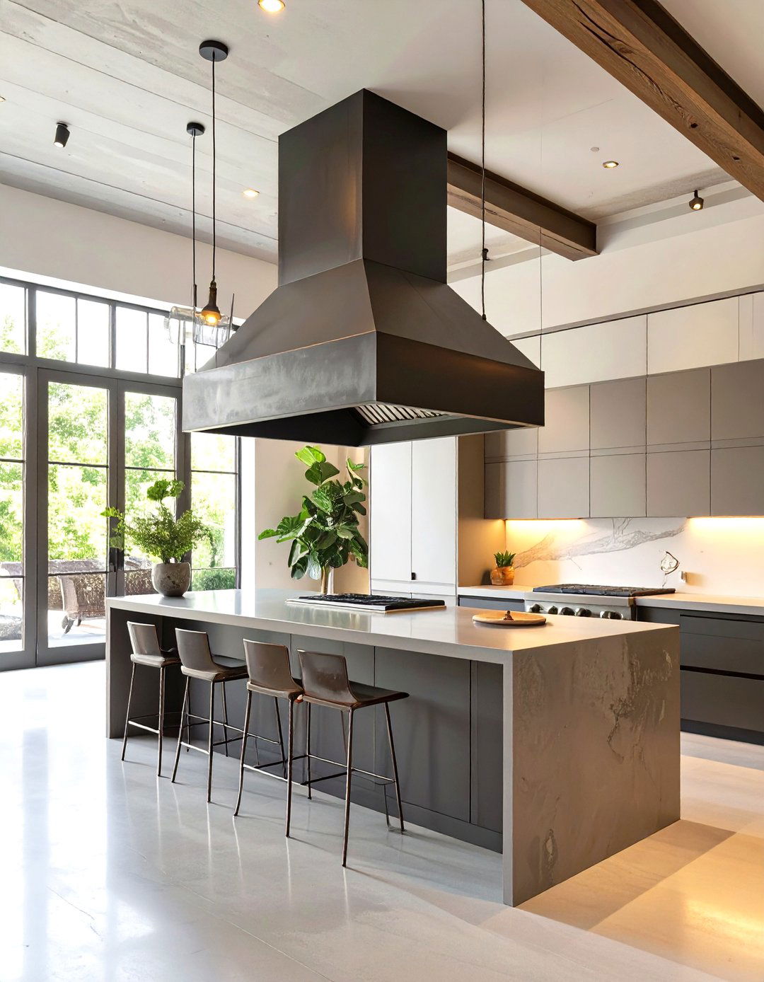 The Industrial Kitchen with a Statement Range Hood - 30 industrial kitchen design ideas