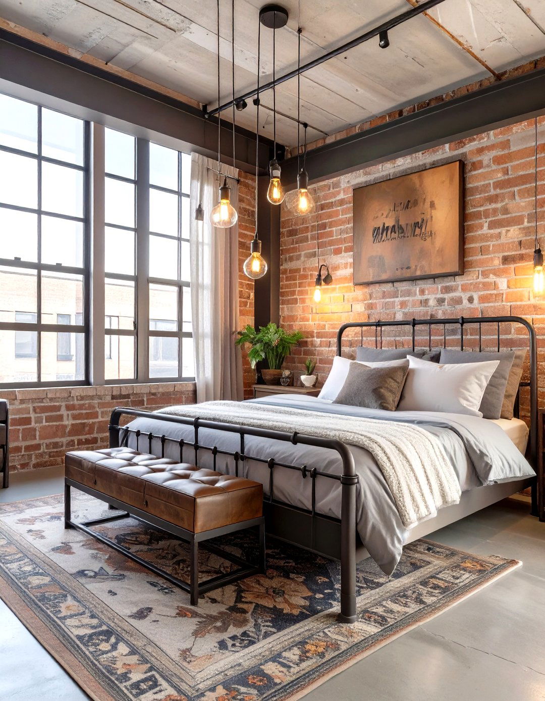The Industrial Loft Bedroom - 30 luxury bedroom interior design ideas