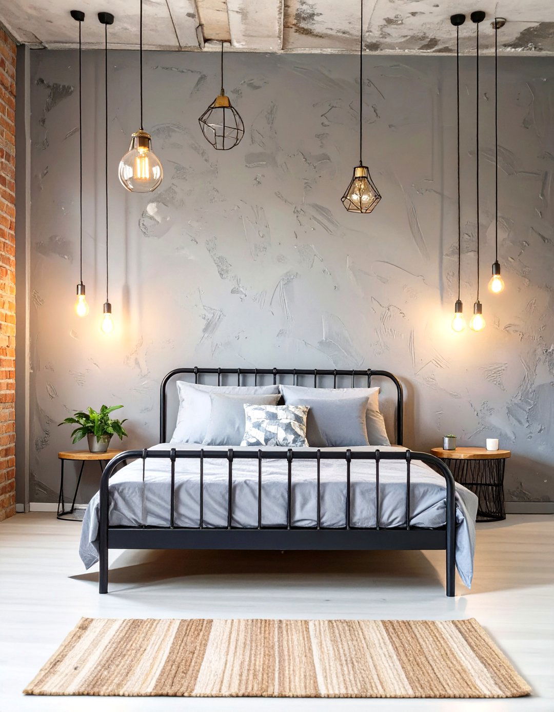 The Industrial Loft Bedroom - 30 navy blue and grey bedroom ideas