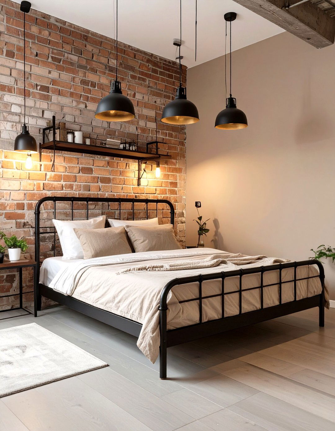 The Industrial Loft Beige Bedroom - 30 modern beige bedroom ideas